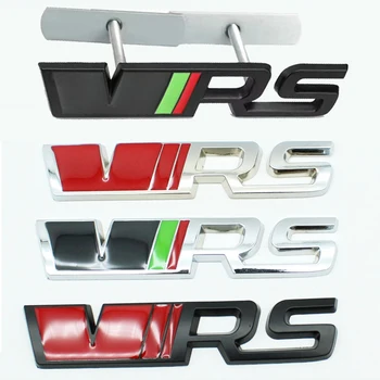 3D Metalo VRS Logotipas Logotipas Ženklelis Automobilių Lipdukas Priekyje Kapoto Grotelės už Skoda Octavia VRS Kamiq Kodiaq Karoq Puikus Fabia Greitai Favorit