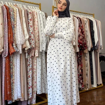 Musulmonų Eid Suknelė, Hijab Mados Spausdinti Islamas Abayas Moterų turkijos Suknelės Dubajus Abaja Turkija Nida Kaftan Vestido Arabe Mujer