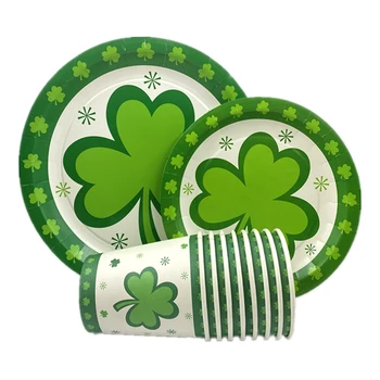 Omilut St. Patrick ' s Day Party Vienkartiniai Nustatyti Airijos Shamrock Airijos Fesitival Šalis Dekoro Balta Žalia Dobilų Keturių Lapų Prekes