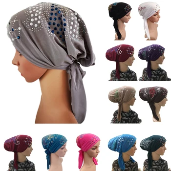 Ponios Musulmonų Moterų Indijos Kepuraitė Ruožas Turbaną Skrybėlę, Šaliką Hijab Kepurės Vėžio Chemo Kepuraitė Turbaną Wrap Cap Plaukų Slinkimas, Galvos Apdangalai