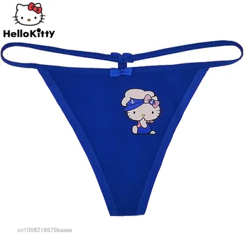Sanrio Hello Kitty Drabužiai Visas Rungtynes, T-Atgal Ponios Kelnaitės Grynos Medvilnės T Moterų Seksualus, Saldus, Mielas Plonas Lynas Pagundai Apatiniai