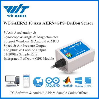 WitMotion WTGAHRS2 GPS Beidou Navigacijos Padėties Greitis Tracker 10 Ašis Pagreičio + Gyro + Kampas + Magnetometrai + Barometras