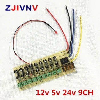 12V DC maitinimo paskirstymo 9-būdas PCB lenta terminalo blokas impulsinis maitinimo šaltinis elektros srovės laidai LED jungiklis 9CH