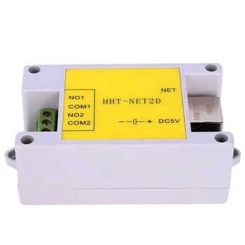 2 Kanalų DC5V 10A Pramonės IP Tinklo Relės Modulis Nuotolinio valdymo pultelis Ethernet, kad RS485 Modbus HHT-NET2D