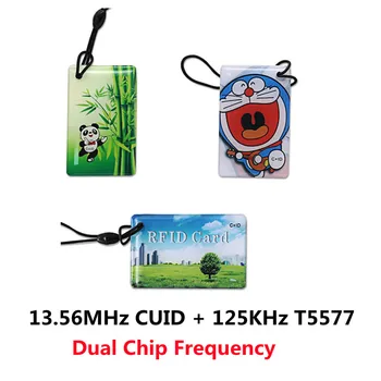 5vnt Rda Dual Chip Smart Tag IC+ ID Perrašomieji Keychain 125khz Klonas Kopijuoklis Ženklelis 13.56 mhz Nfc T5577 Cuid Kopijuoti popierinės kopijavimo aparatų matricos Žetono