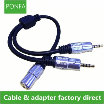 DC 3.5 mm TRRS 4Pole moteris 2 3.5 mm male įvesties TRS Stereo Audio Adapteris, splitter cable