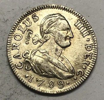 Ispanija 1789 MF 4 Reales-Carlos IV Kopijuoti Sidabro padengtą Monetos