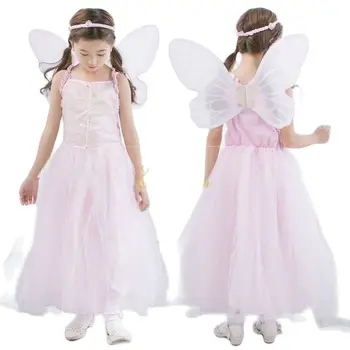 Merginos Gėlių Fėja Dress Up Kids Tinker Bell Laumės Išgalvotas Suknelė Su Sparneliais Vaikas Helovinas Princesė Kostiumas Elfų Šalis Drabužiai