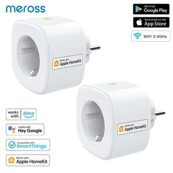 Meross HomeKit Smart WiFi Kištukas 16A ES Lizdas Voice 