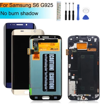 Samsung Galaxy S6 Krašto Lcd G925 Ekranas Jutiklinis Ekranas skaitmeninis keitiklis Asamblėjos SM-G925F G925F su rėmu Pakeitimo Remontas Dalis