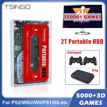 TSINGO 2T Portable HDD Batocera 72000+ Žaidimas 80+Emuliatoriai Plug and Play PS3/PS2/PS1/WII/Wiiu/SS/N64/SNES PC/GK3V/GK MINI