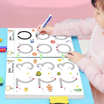 Vaikai Montessori Žaislai Švietimo Matematikos žaislų, Piešimo bloknoto pieštuku Kontrolės Vertus Mokymo Berniukas Mergaitė Formos Matematikos Match Žaidimą Knyga